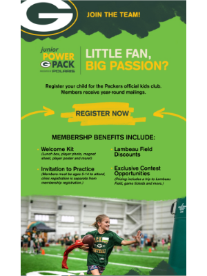 Green Bay Packers - Get ready for the season with the Junior Power Pack!