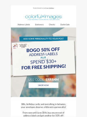 Colorful Images - Address Label Sale! Buy 1, get 1 50% off!