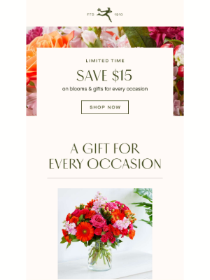 FTD Flowers - Get $15 Off All Bouquets & Baskets!