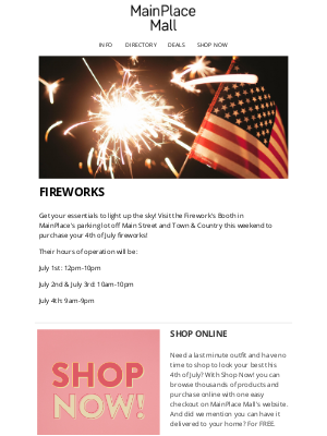 Westfield - Red, White and Fireworks!