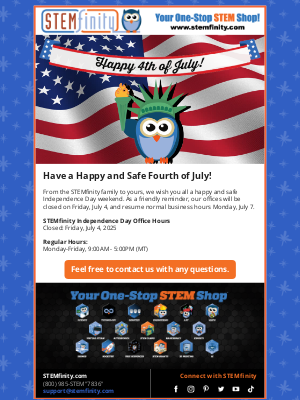 STEMfinity - Independence Day Office Hours