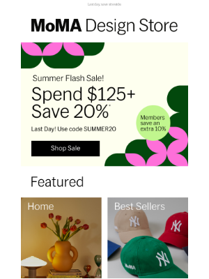 Museum of Modern Art Store (MoMA) - 20% Off Is Slipping Away!