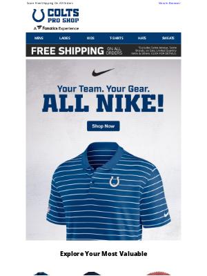 Indianapolis Colts - Show Your Team Pride >> Gear Up With Nike