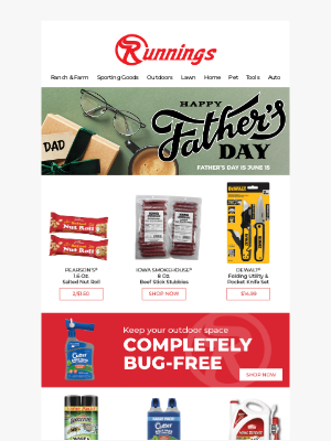 Runnings Stores - Get Ready for Father's Day!