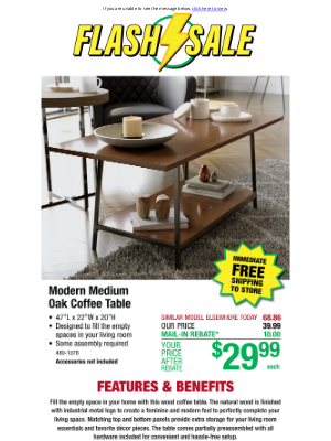 Menards - Oak Coffee Table ONLY $29.99!