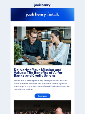 Jack Henry & Associates - Delivering Your Mission and Values: The Benefits of AI for Banks and Credit Unions. 