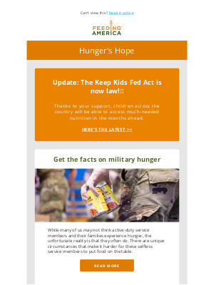 Feeding America - 3 facts about military hunger | Hunger's Hope