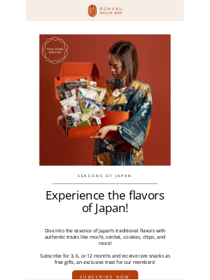 Bokksu - Subscribe to Monthly Snack Boxes & Get Free Rare Snacks!