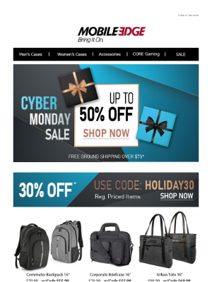 Mobile Edge - Cyber Monday Final Hours! Save Up To 50%