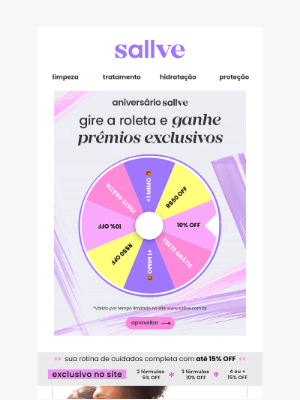 Sallve (Brazil) - Gire a roleta e ganhe PRÊMIOS 🎡