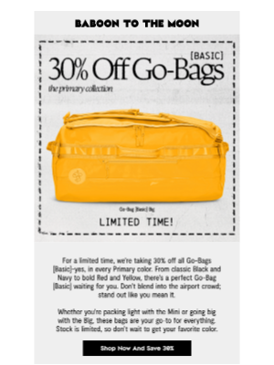 30% OFF GO-BAGS [BASIC]—STOCK UP NOW! 🛍️✨