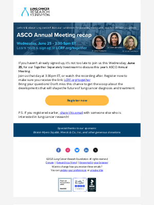 Lung Cancer Research Foundation - Livestream ASCO update: latest in lung cancer research