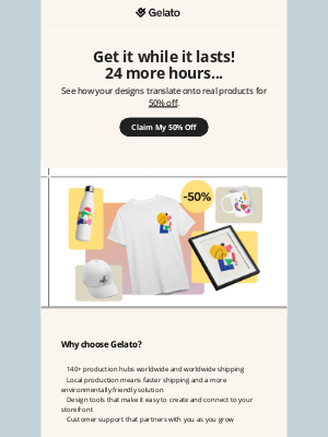 Gelato - 50% off discount for only 24 more hours