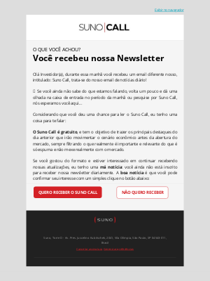 Suno (Brazil) - 👉 Investidor(a), você viu o email que te enviamos pela manhã?