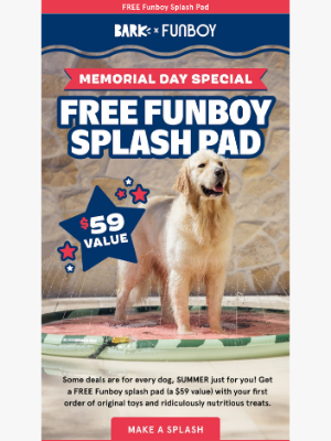 BarkBox - COOL DEAL: FREE Funboy Splash Pad 💦