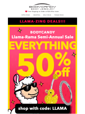 BodyCandy - 50% OFF EVERYTHING! Our Semi-Annual Sale Starts NOW!