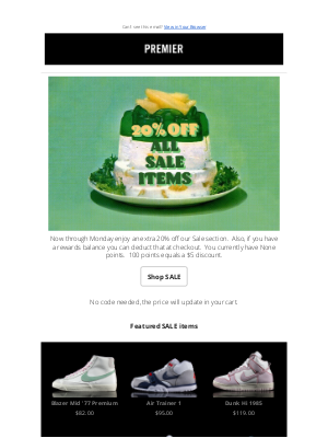 Premier - 20% off SALE items