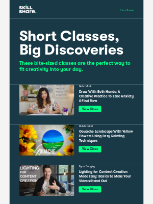 Skillshare - Classes Under 30 Minutes, Picked For You