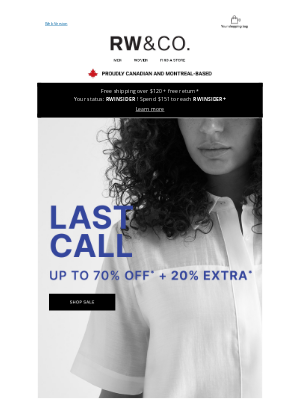 RW&CO.(Canada) - Up to 70% + 20% off summer's final steals☀️🛒