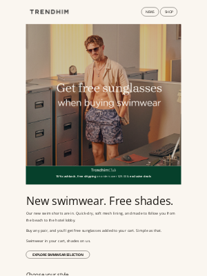 Trendhim - Free sunglasses with swimwear