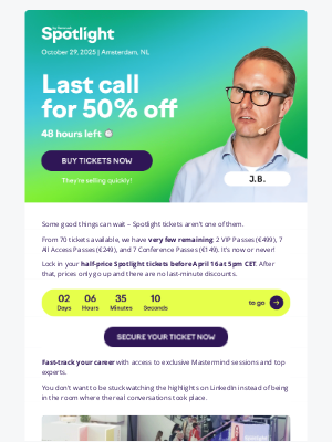 SEMrush - Half-price tickets almost sold out! 🚨