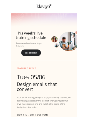 Klaviyo - Learn live with Klaviyo customer ed this week