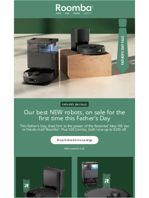 iRobot - Gifts for Dad - up to $600 off select robot vacuums!