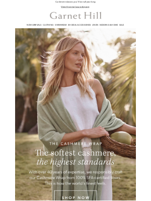 Garnet Hill - Seasonless cashmere to elevate your wardrobe