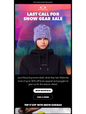 Oakley - Up To 50% Off | Last Call For Snow Gear Sale