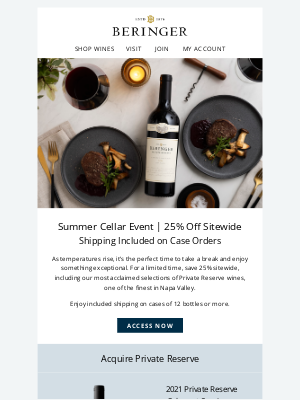 Beringer - Limited Private Reserve Offer