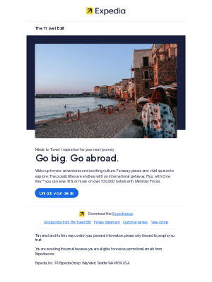 Expedia - Whisk yourself away on an international getaway