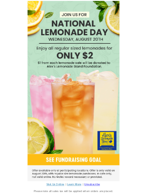 Corner Bakery Cafe - Grab your $2 Lemonade TODAY!