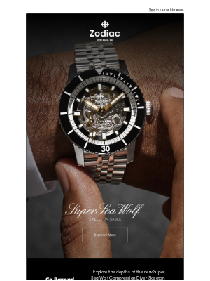 Zodiac Watches - Now Available: Super Sea Wolf Skeleton Sable
