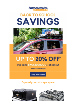 AutoAccessoriesGarage - Back To School SALE Starts Now!