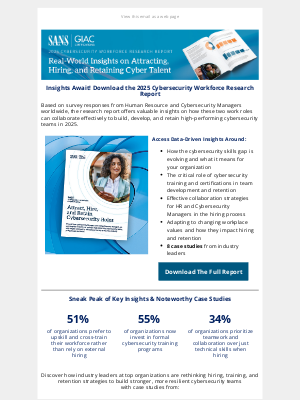 SANS Institute - Research Report: Build Stronger Cyber Teams in 2025