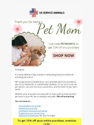 US Service Animals - Calling All Pet Moms! 📣