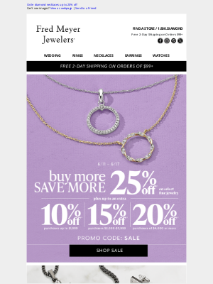 Fred Meyer Jewelers - Circle diamond necklaces up to 20% off