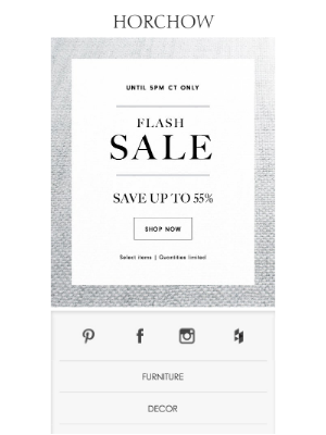 Horchow Mail Order - Flash Sale! Up to 55% off