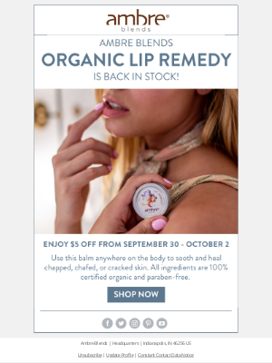 Ambre Blends - Don't Miss Our Lip Remedy Sale - Ends Tonight!