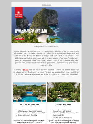 Emirates Holidays (Germany) - Magisches Bali
