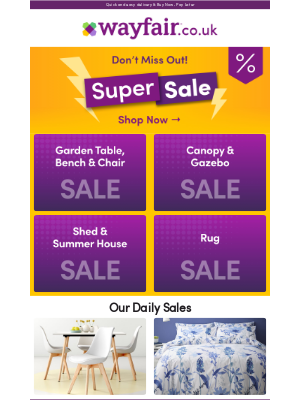 Wayfair (UK) - ❌ GARDEN TABLES & CHAIRS ❌