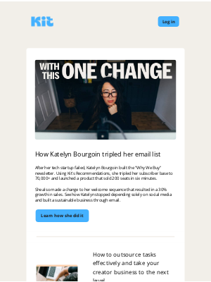 ConvertKit - How Katelyn Bourgoin tripled her email list