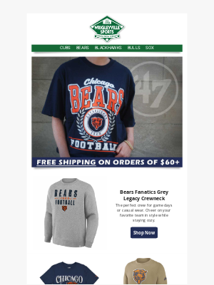 Wrigleyville Sports - Ready for Monday? NEW Bears Gear Just Landed ➡️