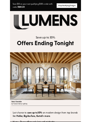 YLiving - Ends tonight: Final hours to save on Kartell, Modern Forms + more.