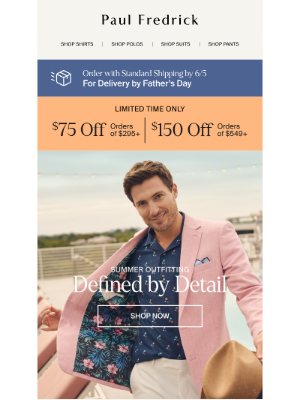 Paul Fredrick - Summer outfitting, defined by detail.