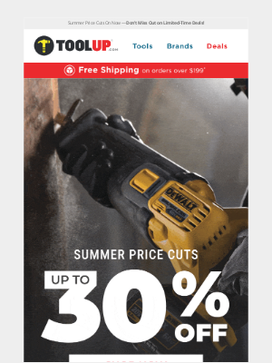 Toolup - Summer Price Cuts: Deals on DeWalt, & Milwaukee! ☀️
