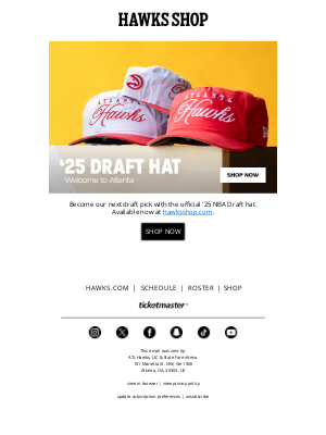Atlanta Hawks - 2025 NBA Draft Hat Available Now 🔥