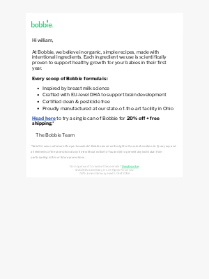 Bobbie - 20% off to try Bobbie
