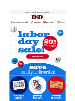 KIND Snacks - Happy Labor Day! Enjoy 20% OFF!