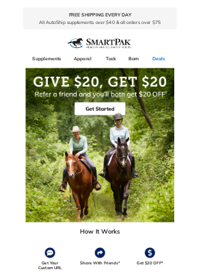 SmartPak Equine - Give $20, Get $20